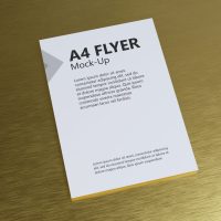 5-A4 flyer mockup gold theme design minimalist for presentation